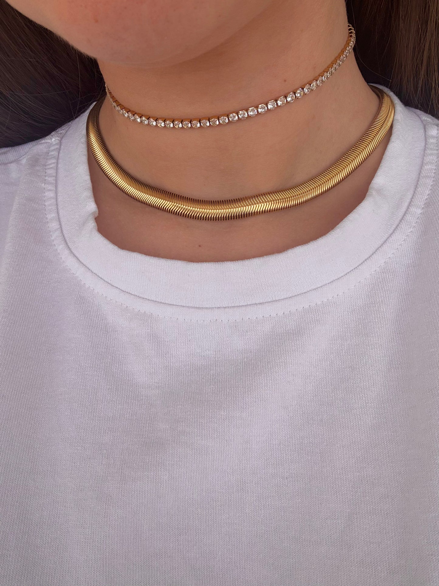 Collana Girocollo Strass Morbido
