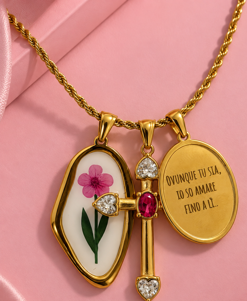 Collana Torchon TI AMO, OVUNQUE