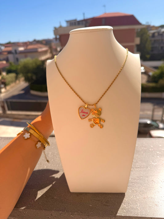 Collana Torchon Teddy Innamorato