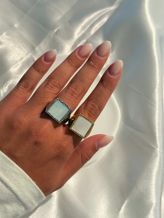 Anello Madreperla Square