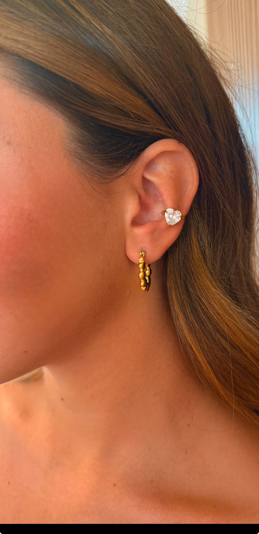 Earcuff pietra taglio cuore