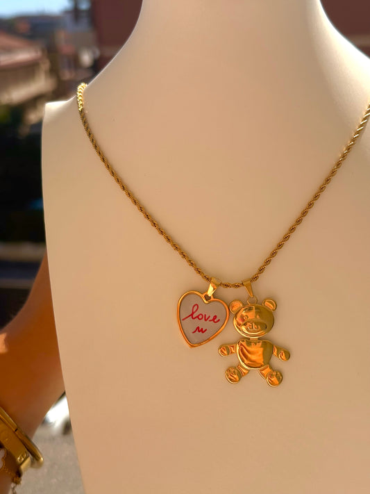 Collana Torchon Teddy Innamorato