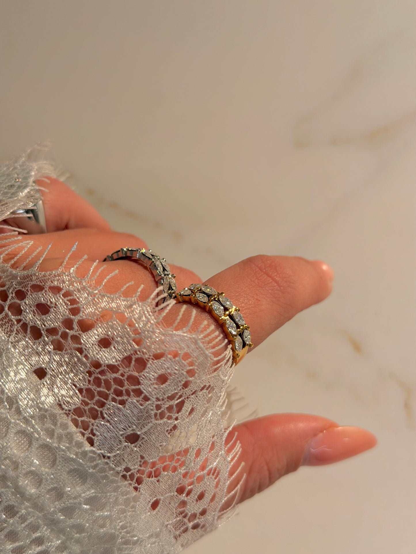 Anello Doppia Fascia Swarovski