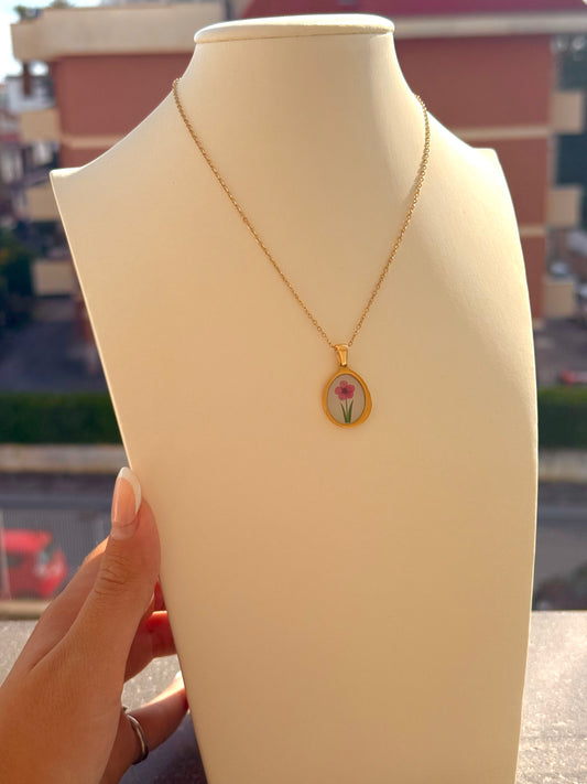 Collana Fiore Rosa