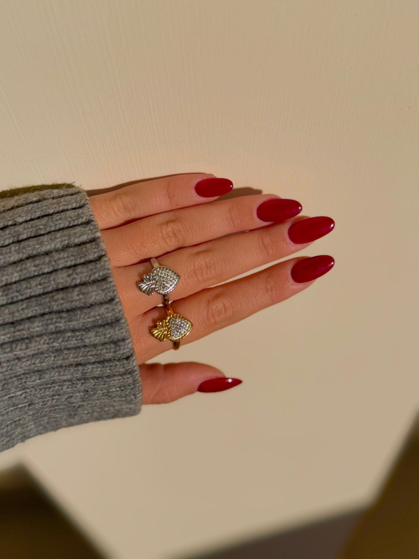 Anello Cuore Sacro Strass