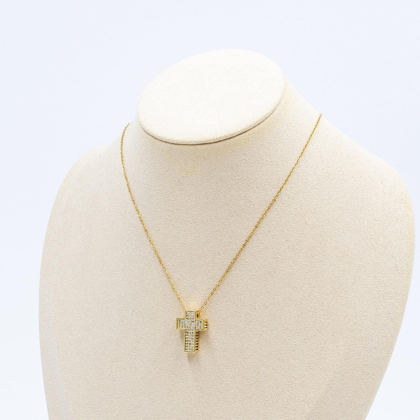 Collana Mini Croce Strass
