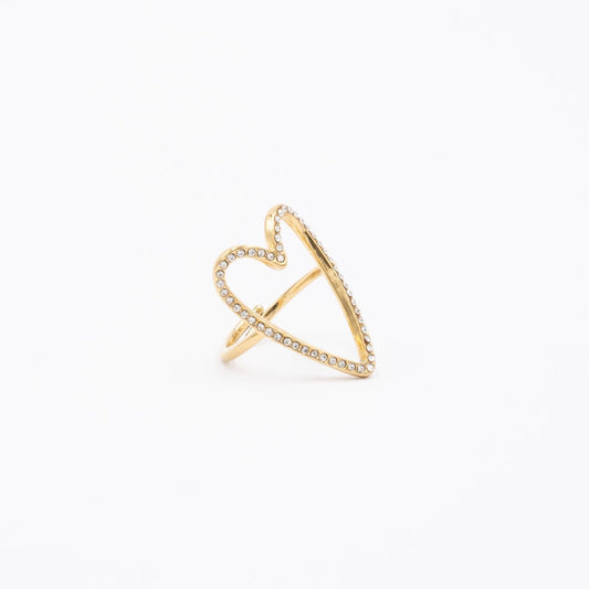 Anello Cuore Forato Big Strass