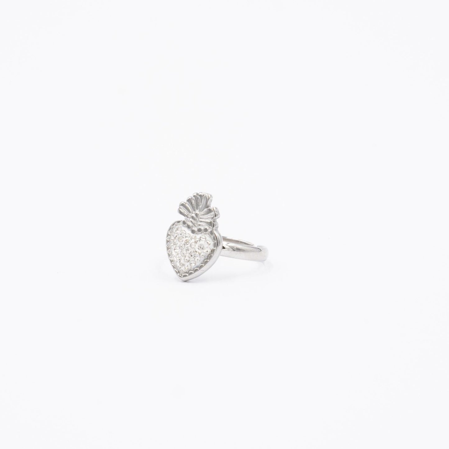 Anello Cuore Sacro Strass