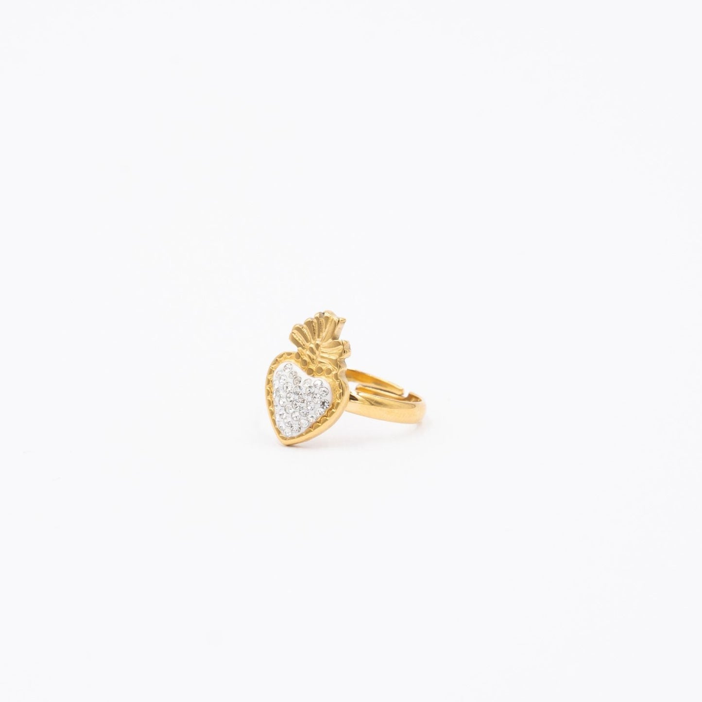 Anello Cuore Sacro Strass