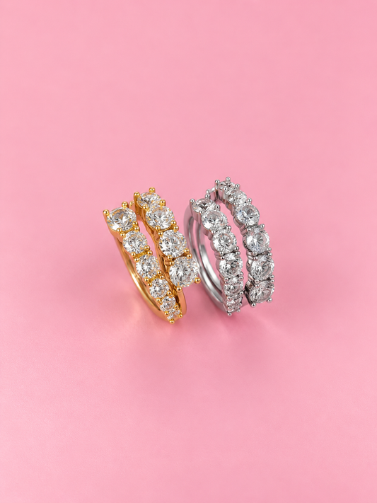 Anello DOPPIA VERETTA STRASS