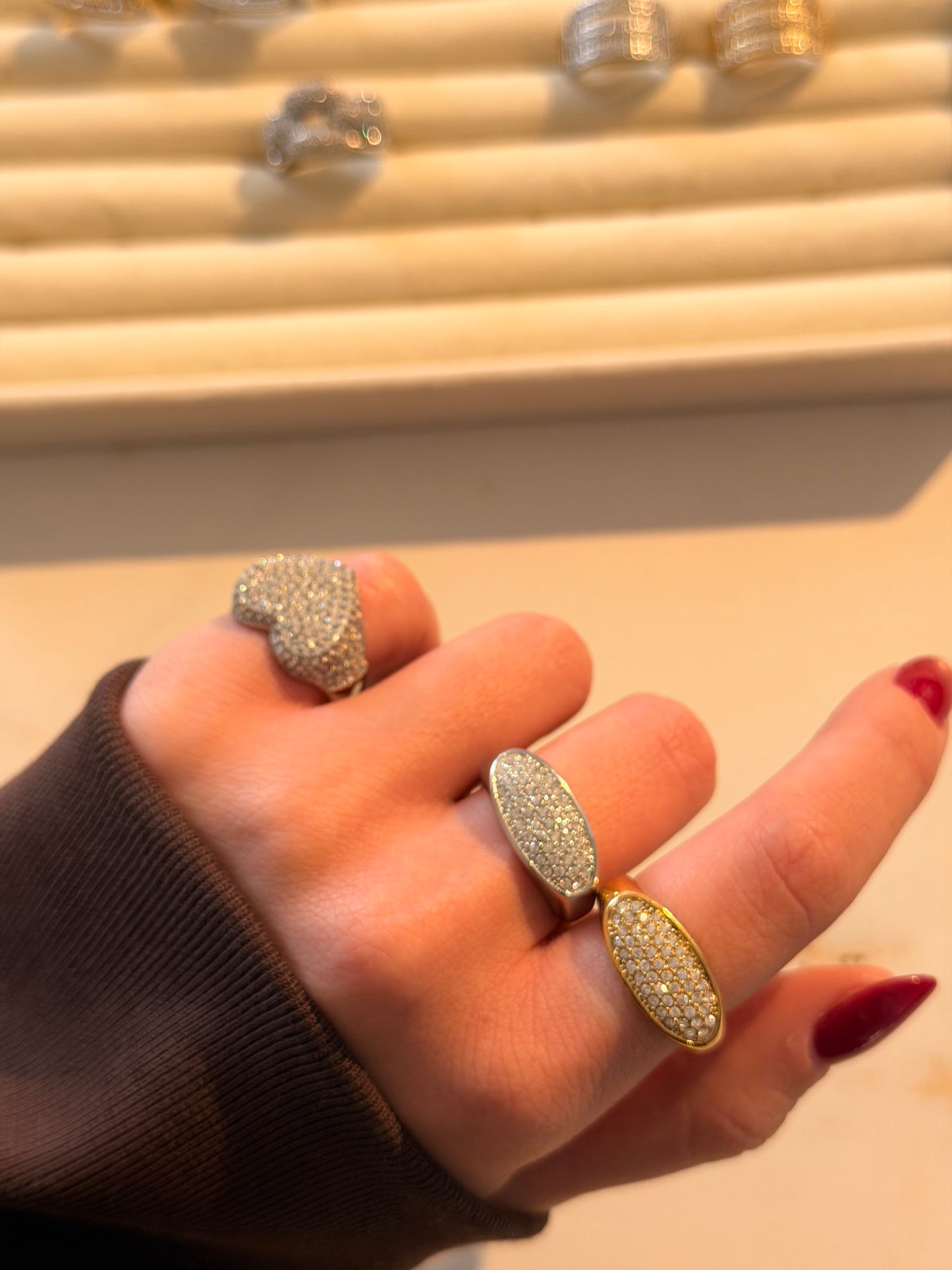 Anello Fede Dritta Strass