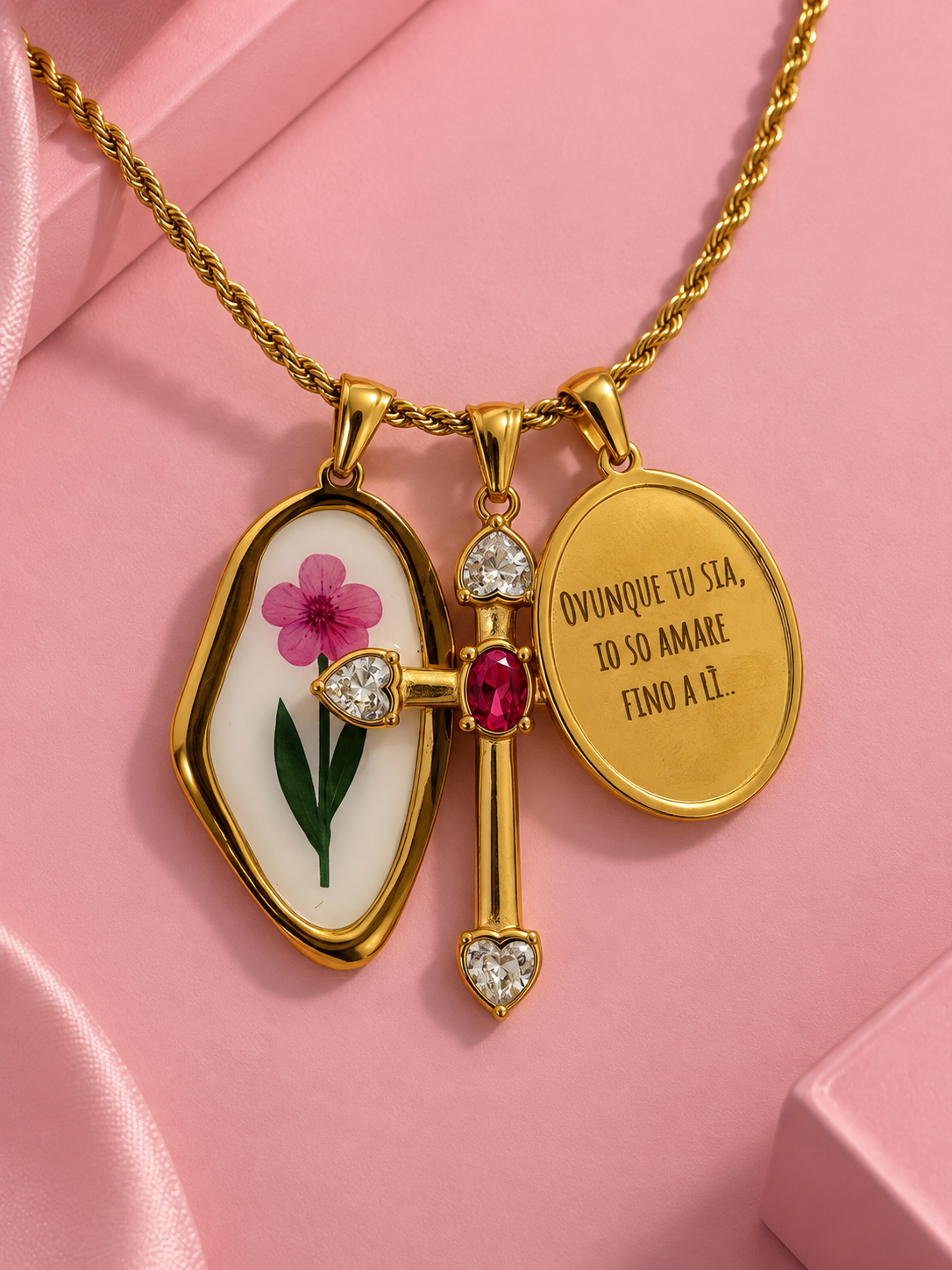 Collana Torchon TI AMO, OVUNQUE