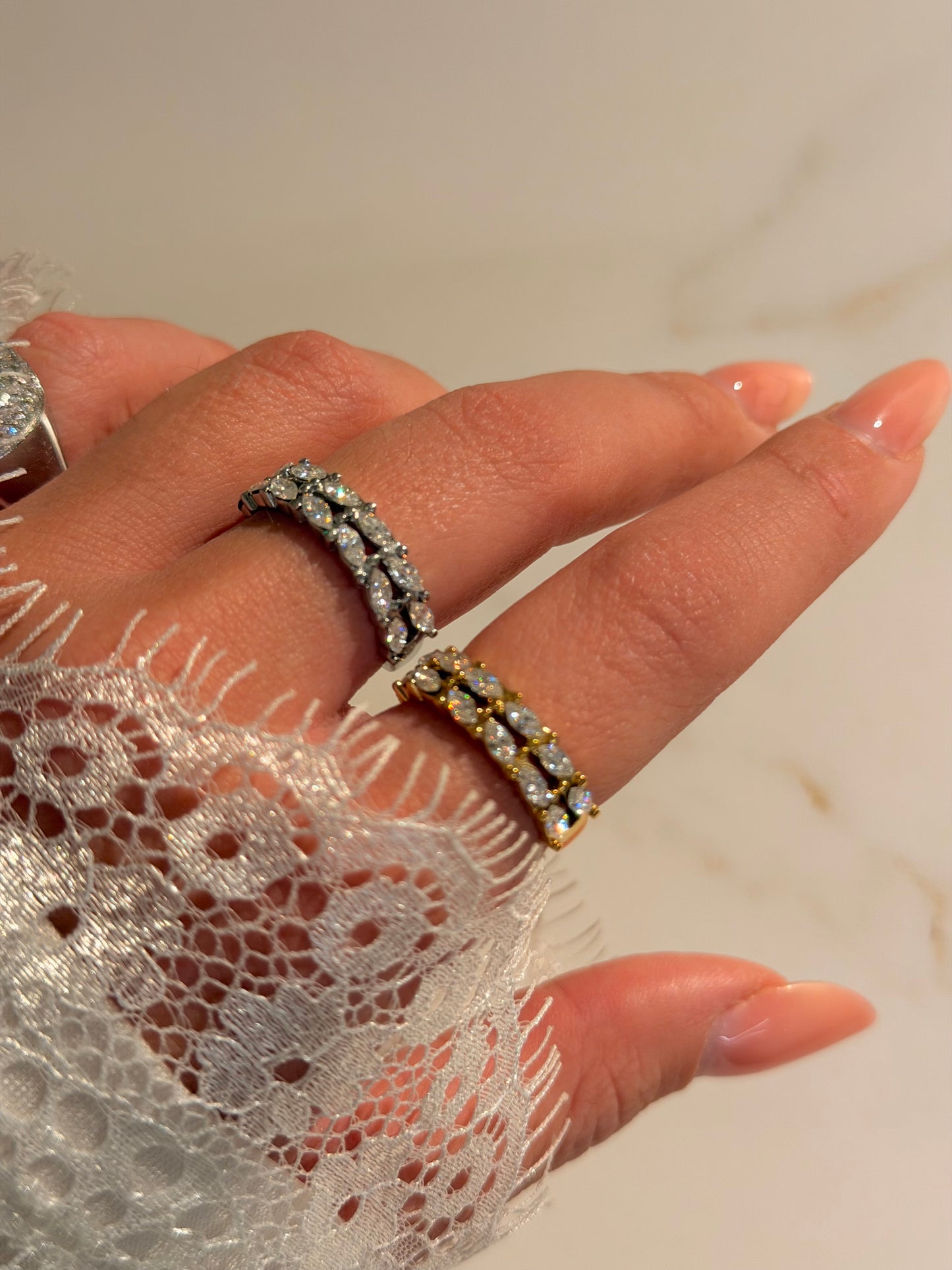 Anello Doppia Fascia Swarovski