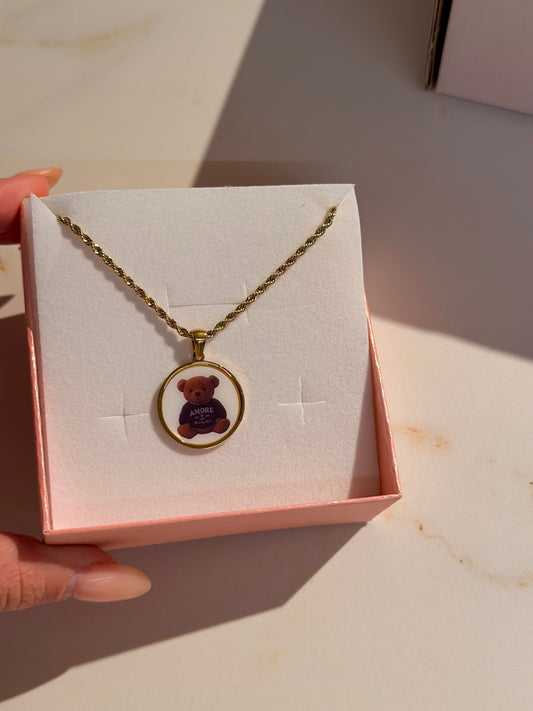 Collana Torchon Orsetto AMORE