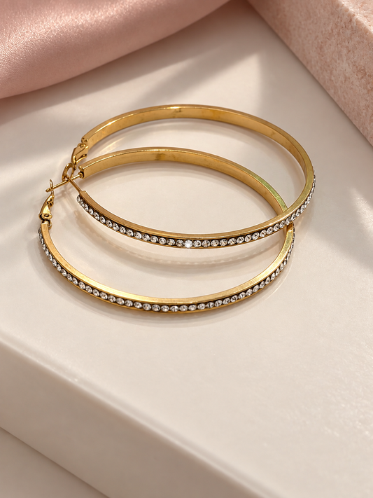 Orecchini CERCHI INFINITY STRASS