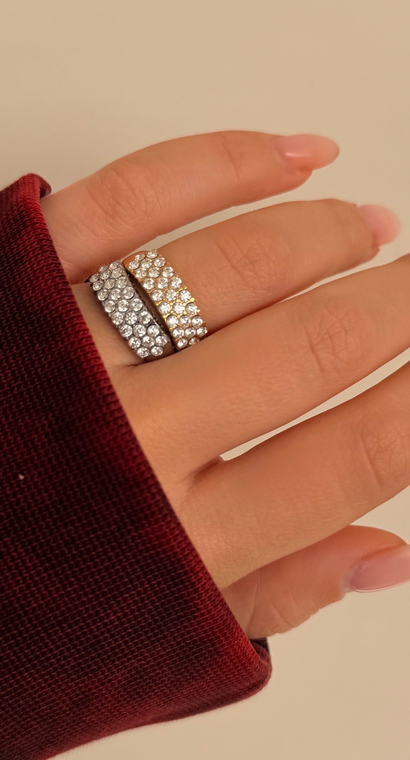 Anello Fascia Strass