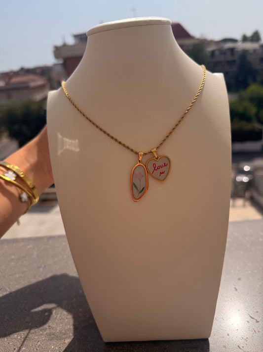 Collana Torchon Doppio Ciondolo