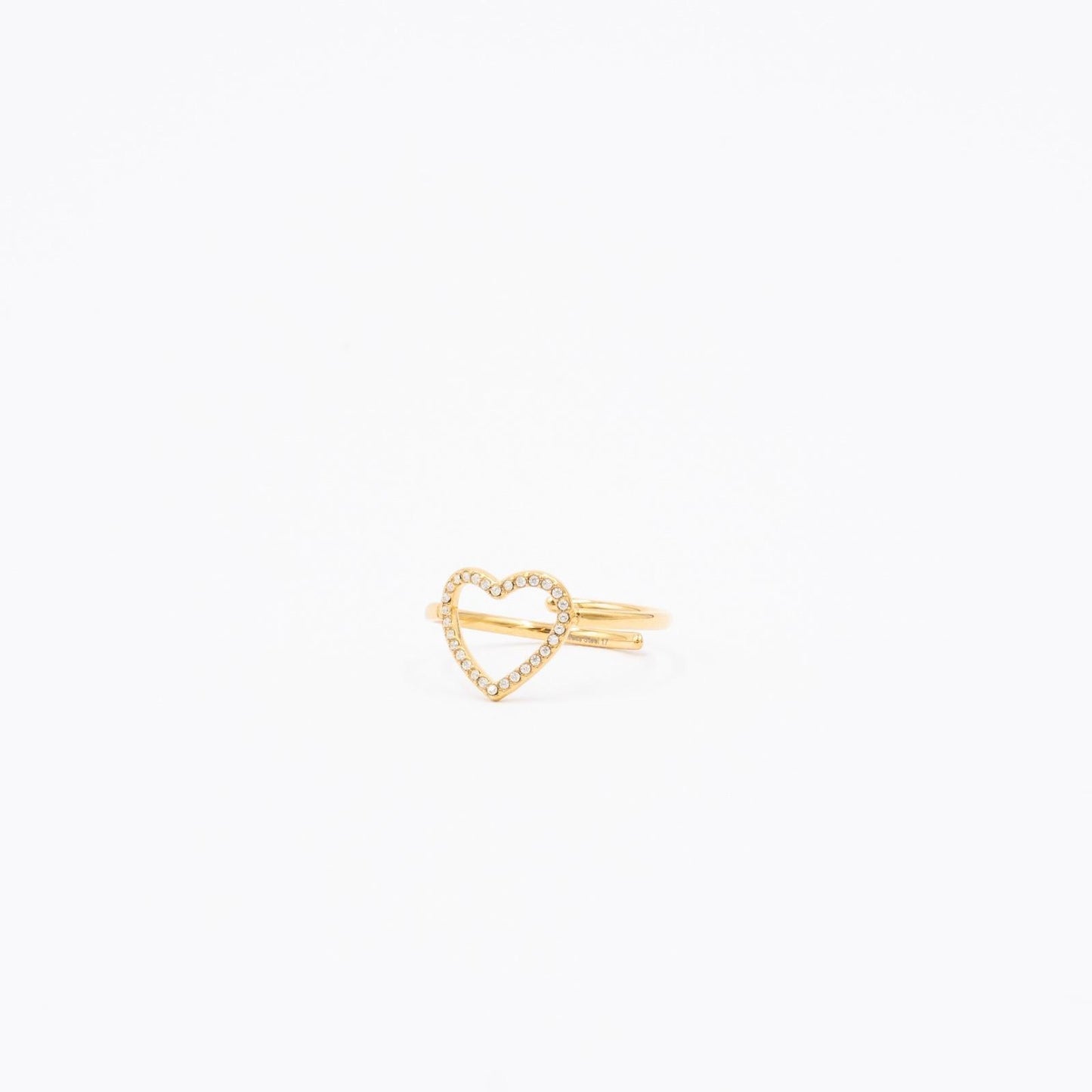 Anello Cuore forato strass