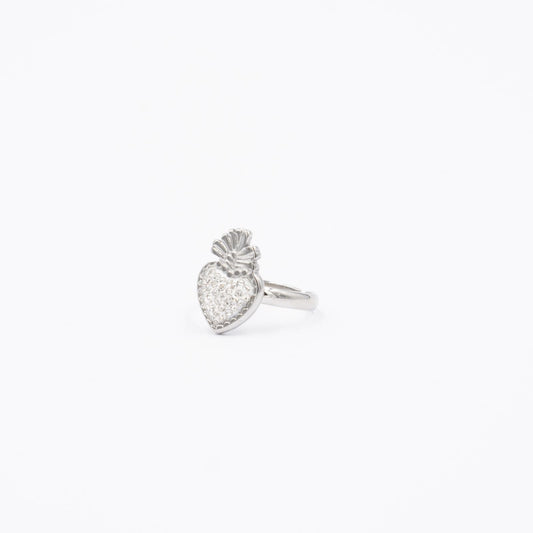 Anello Cuore Sacro Strass